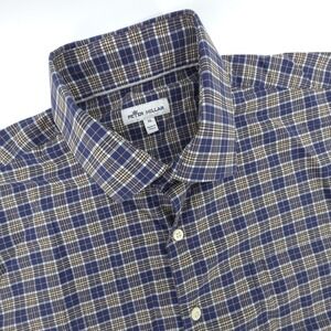 Peter‎ Millar Shirt Mens XL Long Sleeve Multicolor Cotton Plaid Button Up